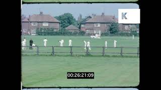 1950s, 1960s UK, Kids Playing Cricket in Field, Home Movies