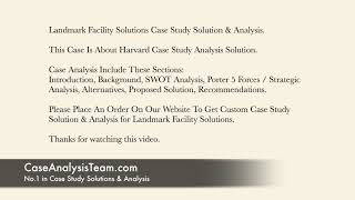 Landmark Facility Solutions Case Study Solution & Analysis