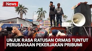 Ratusan Anggota Ormas di Kab. Bekasi Demo Tuntut Warga Pribumi Dipekerjakan di Perusahaan