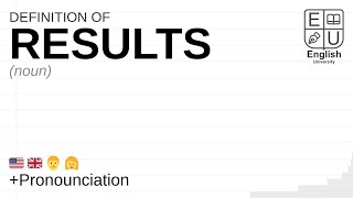 RESULTS meaning, definition & pronunciation | What is RESULTS? | How to say RESULTS