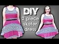 DIY Two Piece Dress | How to Make a Crop Top and Skater Skirt Set | Easy Sewing