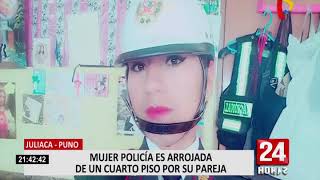 Juliaca: mujer policía cae por la ventana de un cuarto piso de inmueble