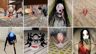 All Crawling Enemies Jumpscares In DVloper Games - Granny All Remake Games 1 2 3, Slendrina Series