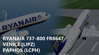 [P3Dv5.1] PMDG Ryanair 737-800 - Venice to Paphos (LIPZ-LCPH) | VATSIM