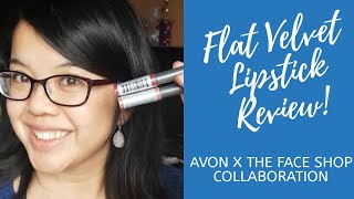 Avon  x The Face Shop Flat Velvet Lipstick Review | New Products |The Dancing Avon Lady