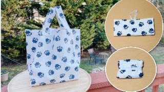 DIY grocery shopping bag/可折叠 可收纳 帆布购物袋