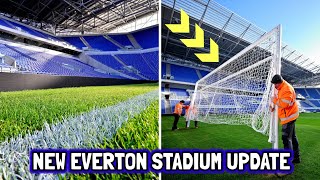 BEAUTIFUL! IT'S GETTING REAL! New Everton Stadium Update! Pitch Lines, Goal Post, Hydrotherapy Pool