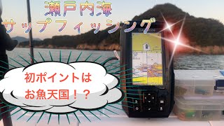 【サップフィッシング】激流！？初の瀬戸内海のポイントは生命反応が凄かった！