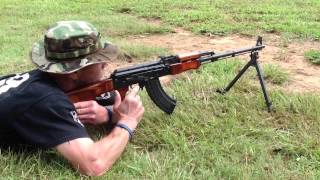 Surrell shooting the RPK machine gun