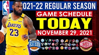 NBA SCHEDULE TODAY November 29, 2021 /Nba Regular Season 2021-22/ nba Games Tomorrow