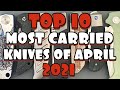 Top 10 Most Carried edc Knives of April, 2021/ #edc #knife