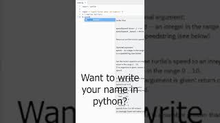 Drawing my name in python! #shorts #python #programming #coding #tutorial
