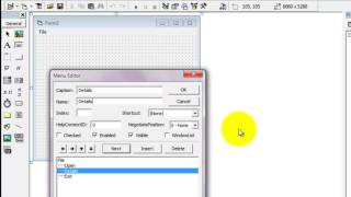 How to create the menu items in Visual Basic 6 0