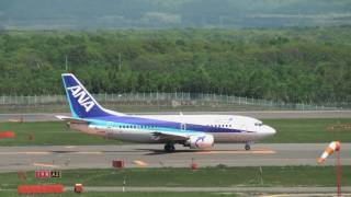 ANA ボーイング737-500 新千歳空港離陸