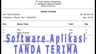 Software Aplikasi Tanda Terima - Web Base dengan PHP MySQL