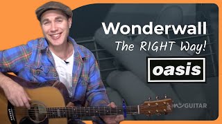 Oasis Wonderwall Guitar Lesson * Correct Strumming! *