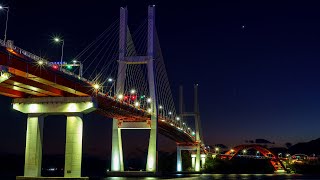 4K 타임랩스 경남 _ 사천 창선삼천포대교. 야경 Changseon Samcheonpo Bridge Day to nightscape. Sacheon. Korea