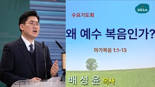 샘물교회/수요기도회/마가복음 1:1-13/왜 예수 복음인가?/배성윤 목사[20240131]