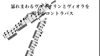 暴れまわるヴァイオリンとヴィオラを一喝するコントラバス