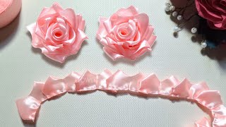 Whole Ribbon Rose - Ribbon Flowers - How to make an easy ribbon rose