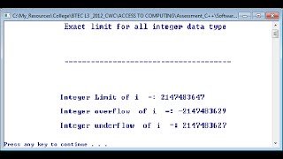 C++ Integer Limit with Overflow and Underflow Tutorial