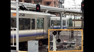 天王寺駅2連続すれ違い❗️関空・紀州路快速／普通 入線  区間快速天王寺駅発車