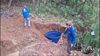 preparando local para fazer poço horizontal água por gravidade