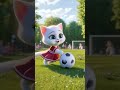 cute kitten of cat wants to play football with her brother kitten cat cutecat catlover