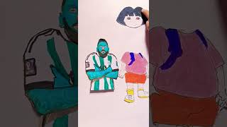 Avatar messi with little cute dora the explorer#art #shortsviral #chhotabheem