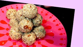 coconut laddu with nuts loaded /Nariyal ke laddu/కొబ్బరి లడ్డు