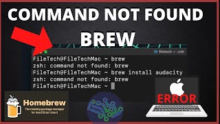 zsh command not found brew | FIX ERROR How to Install Homebrew