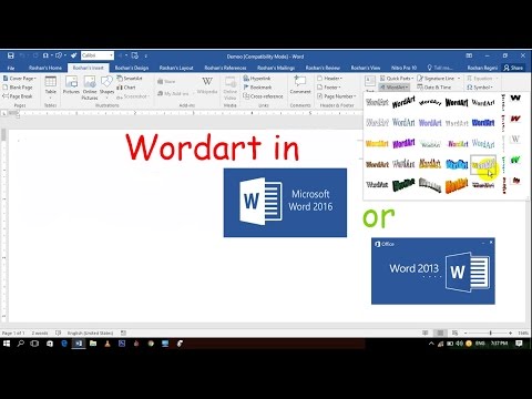 Wordart in word 2016 Wordart in word 2016