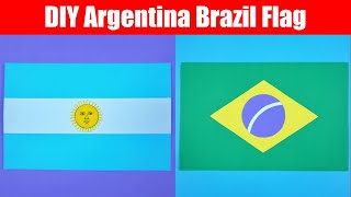 DIY Brazil Flag | Argentina Flag | How to Make Brazil and Argentina Flag at Home