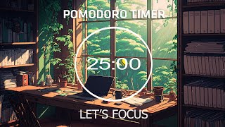 2-HOUR STUDY WITH POMODORO 📚 Early Morning in a Forest 🌲 Lofi Mix + Bird Sounds / 4 x 25 min