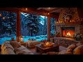 cozy winter cabin ambience 🎹 warm piano music 🔥 crackling fireplace to relax study work