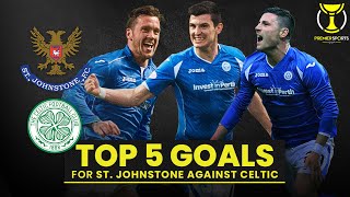 5 St. Johnstone Goals v Celtic | From Vine stunning goal to O'Halloran header | Premier Sports Cup
