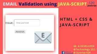 Email validation using JAVA-SCRIPT, HTML-5 & CSS-3 { Form Validation } | Sunrise 252 |