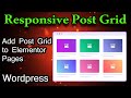 Post grid element for Wordpress using Elementor Free