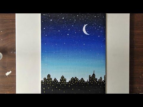 Acrylic Night Sky Painting Easy This Is A Real Time Acrylic Painting