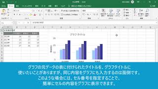 グラフタイトルにセルの内容を表示するには（Excel 2019 グラフ）