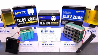 Watt Cycle 12.8V 12Ah and 20Ah LiFePO4 Battery Test and Teardown