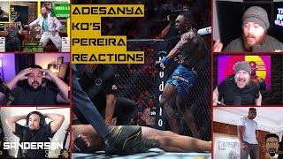 UFC 287 ADESANYA KO's PEREIRA REACTION COMPILATION