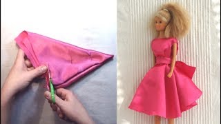 NO Sew Barbie doll dress with pattern (#2)