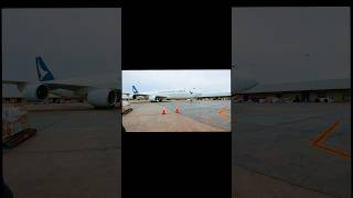 Graceful Arrival: Cathay Pacific's Boeing 747-8 Glides into Miami International Airport Cargo Area.