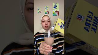 Minum susu coklat kecil, sedang, besar #mukbang #shorts