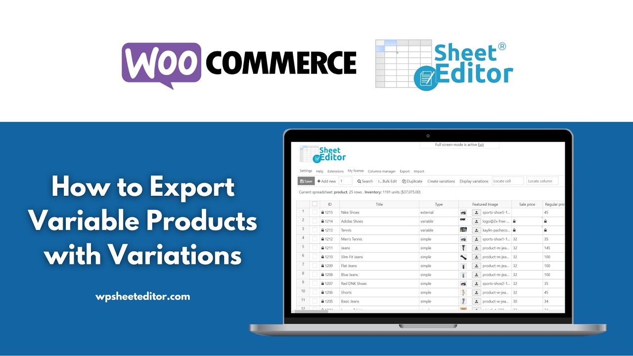 WooCommerce: How To Export Variable Products And Variations - YouTube