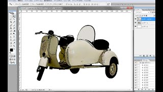 photoshopでバイクの写真イラストにする。part4　　CG  合成写真　写真加工　インスタグラム　 イラストレーター　フォトショップ　　photoshop　コンピューターグラフィックス