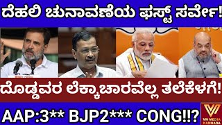 ಬಂದೇ ಬಿಡ್ತು ದೆಹಲಿ ಚುನಾವಣೆಯ ಫಸ್ಟ್ ಸರ್ವೇ!ದೊಡ್ಡವರ ಲೆಕ್ಕಾಚಾರ ತಲೆಕೆಳಗೆ!Delhi Election Survey Report