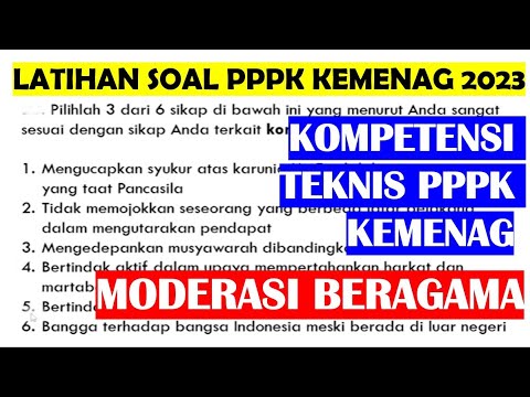 🔴LATIHAN SOAL PPPK KEMENAG 2023 TES MODERASI BERAGAMA (KOMITMEN ...