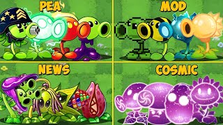 4 Team PEA x MOD x NEW x COSMIC Battlez - Who Will Win? - Pvz 2 Team Plant vs Team Plant